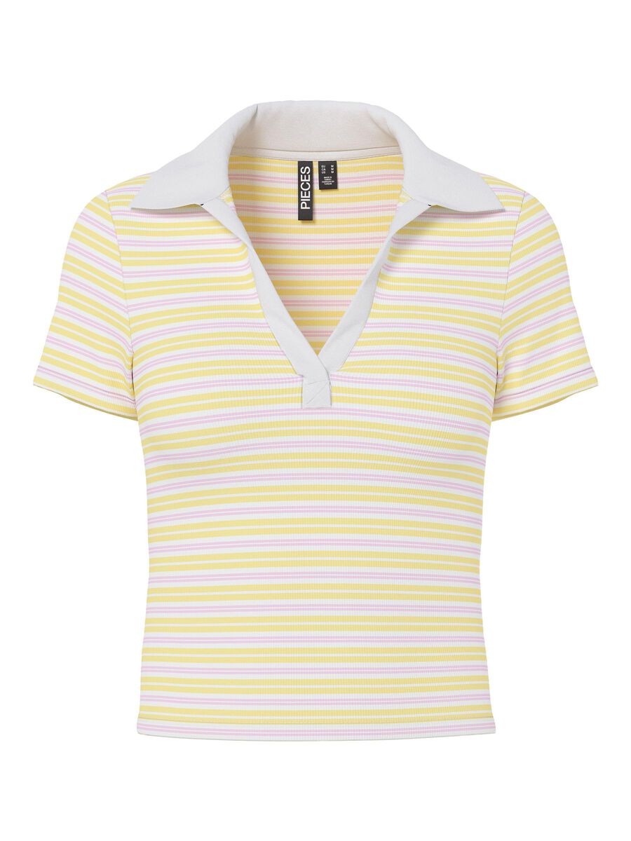 Pieces PCJAYJAY POLO-SHIRT, Pale Banana, highres - 17163980_PaleBanana_1253868_001.jpg