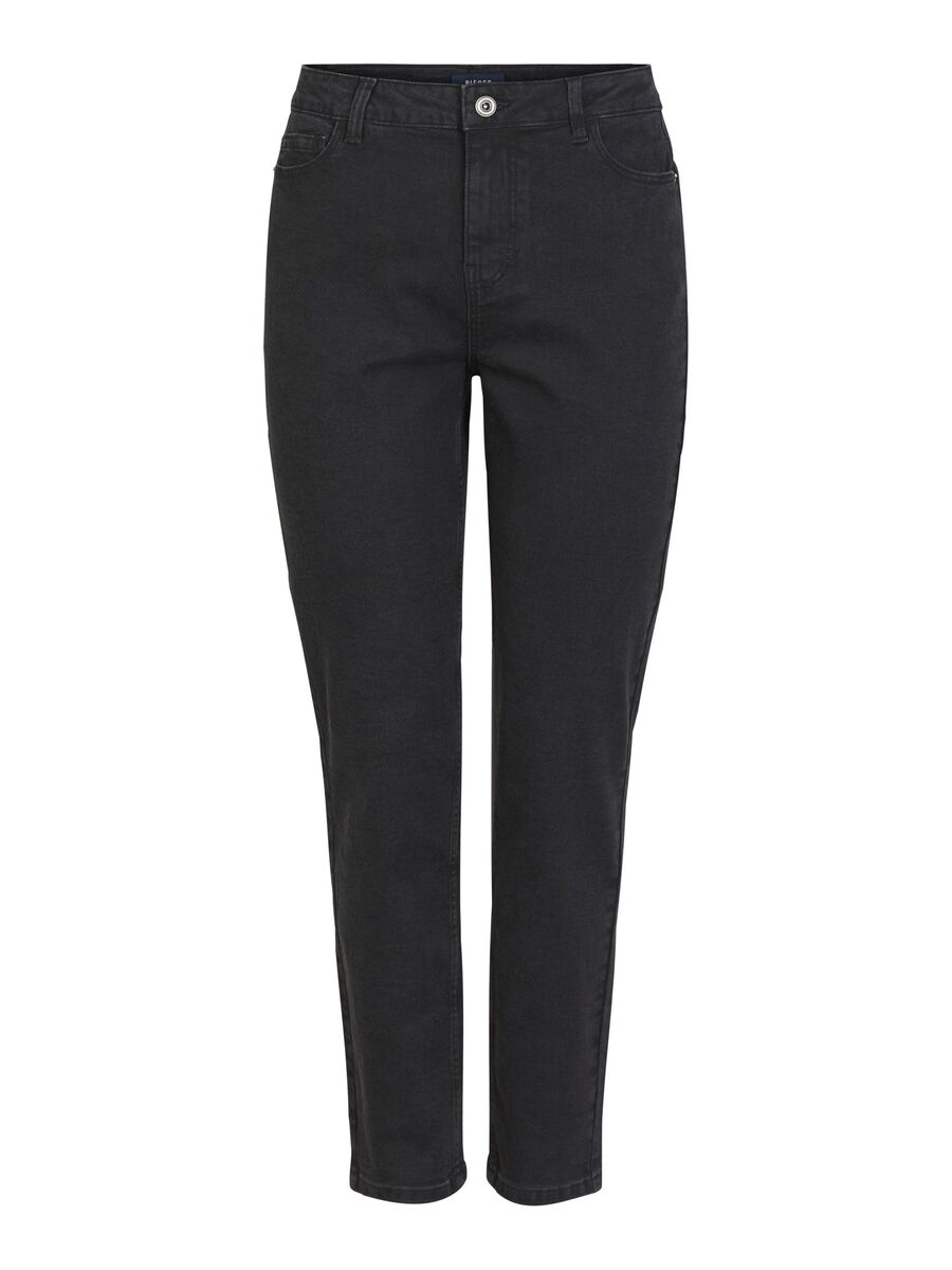 Pieces STRETCHIGA MOM-JEANS, Black Denim, highres - 17102089_BlackDenim_001.jpg