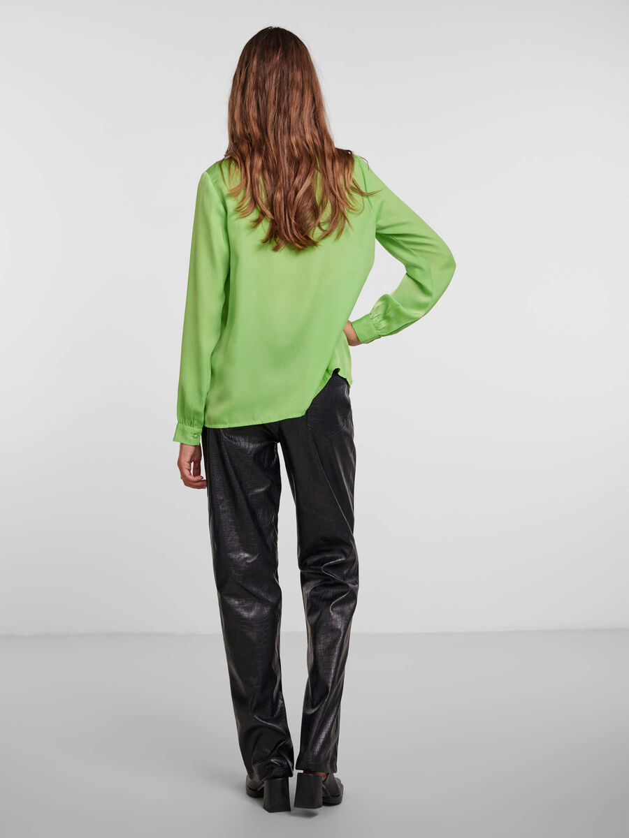 Pieces CAMICIA A MANICHE LUNGHE, Grass Green, highres - 17132101_GrassGreen_004.jpg