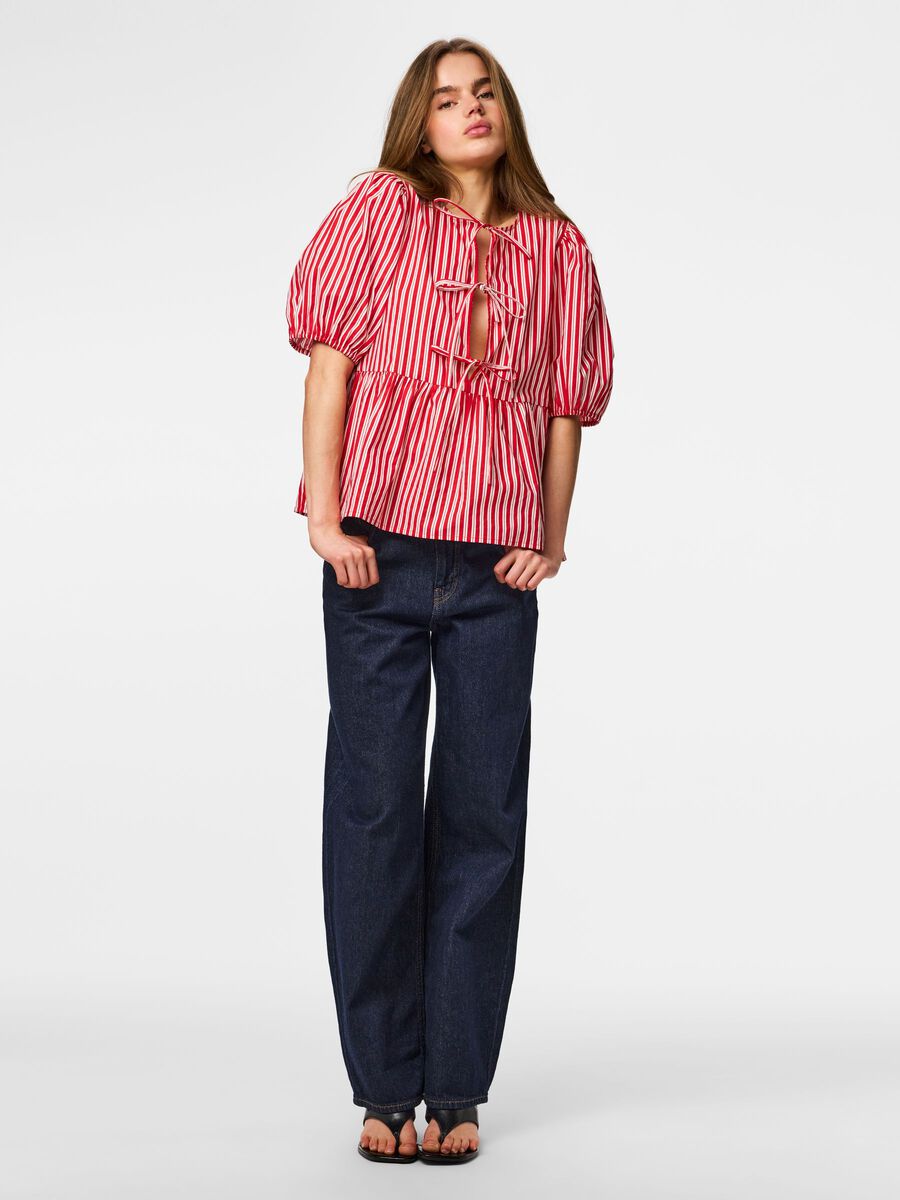 Carousel image - PCJOLLY TIE PUFF SLEEVED TOP, Adrenaline Rush | 3