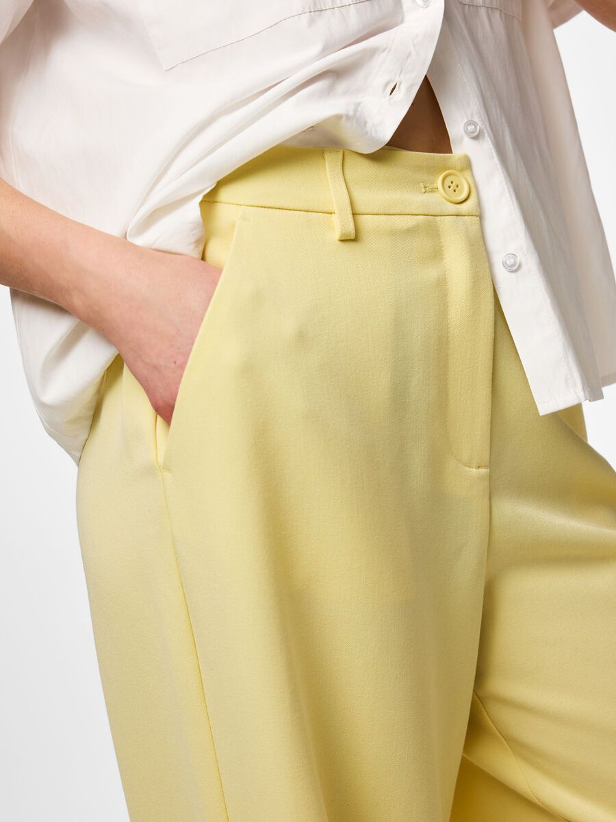 Carousel image - PCKAMIL WIDE-LEG TROUSERS, French Vanilla | 4