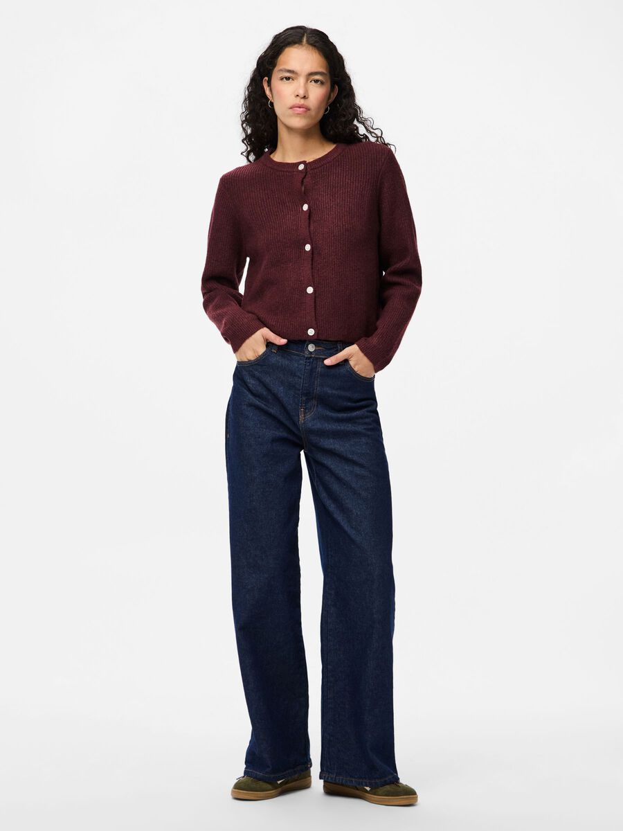 Carousel image - PCSILLY KNITTED CARDIGAN, Tawny Port | 3