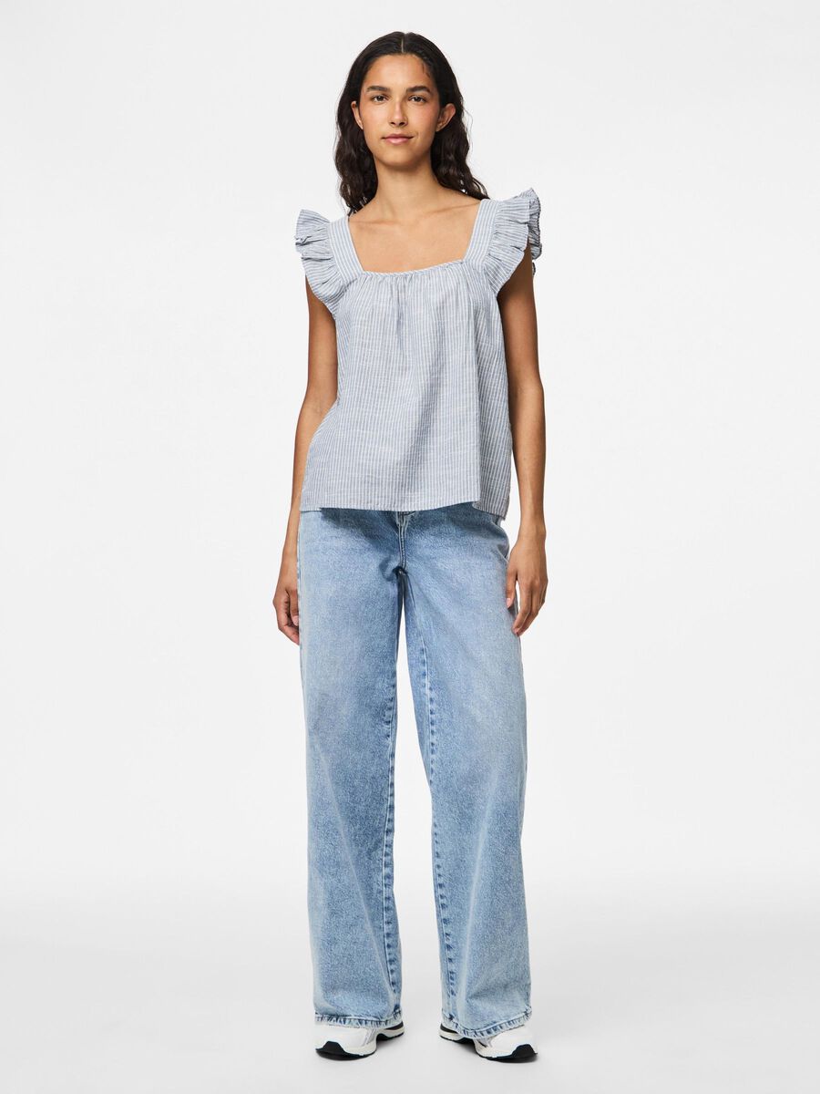 Pieces PCAPIA SLEEVELESS LINEN-BLEND TOP, Coronet Blue, highres - 17155311_CoronetBlue_1161549_005.jpg