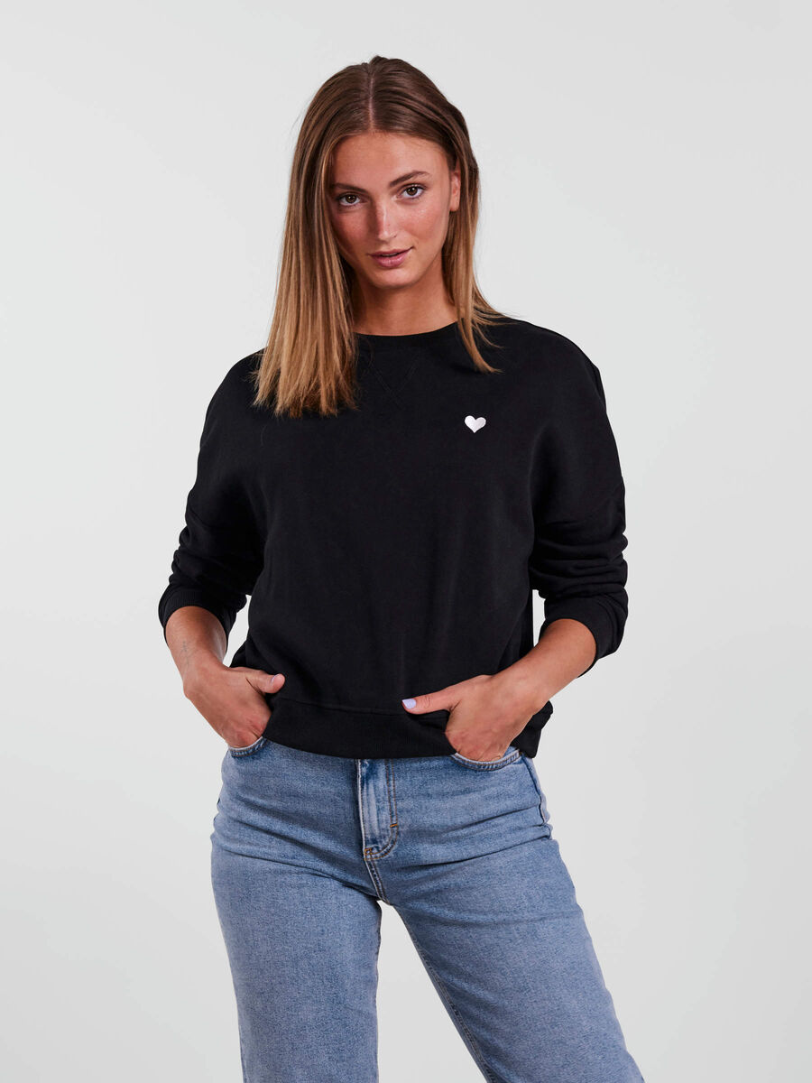 Pieces PCATELLA SWEAT-SHIRT, Black, highres - 17124806_Black_987234_003.jpg