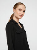 Pieces V-NECK LONGLINE SHIRT, Black, highres - 17102714_Black_006.jpg