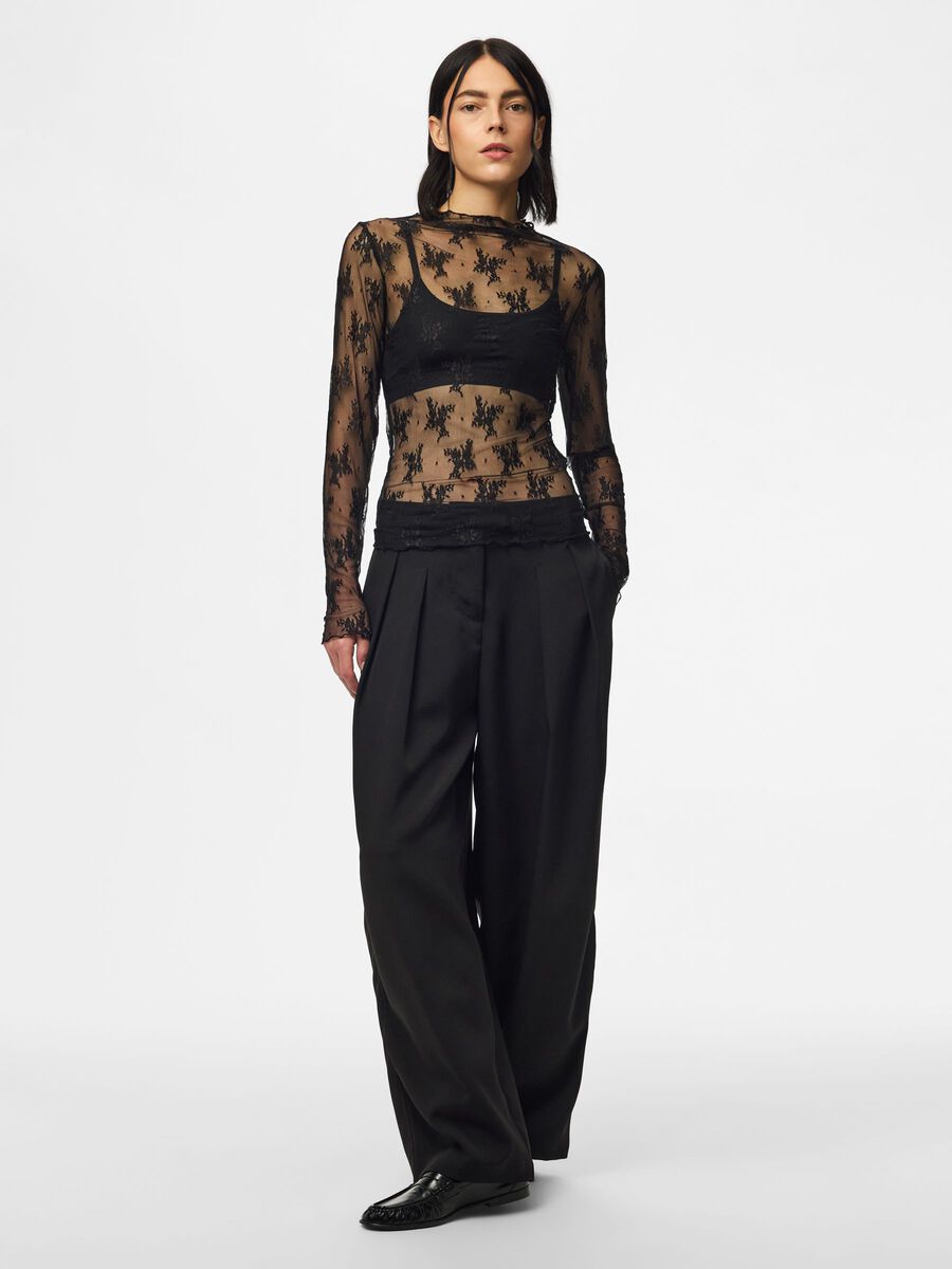 Product carousel image 1 PCVIO MESH LONG SLEEVED TOP, Black