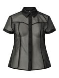 Product image thumbnail - PCNULLE 2/4 FITTED MESH SHIRT, Black | 7