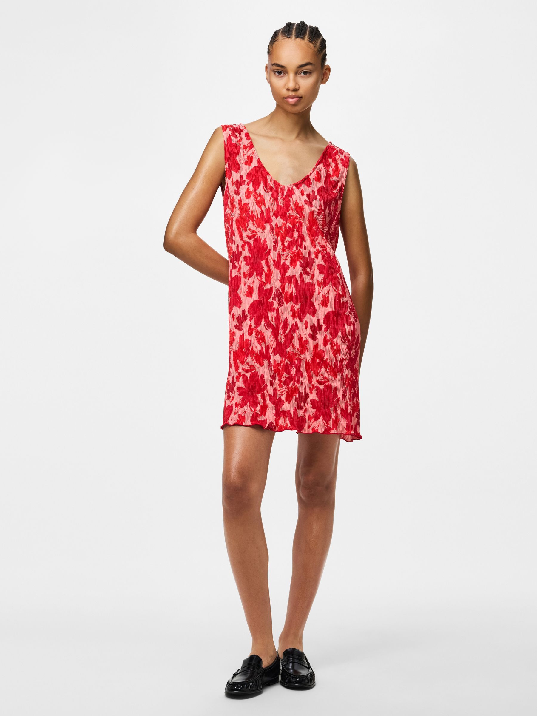 PCFLORA TANK REVERSIBLE MINI DRESS | Red | PIECES® Ireland