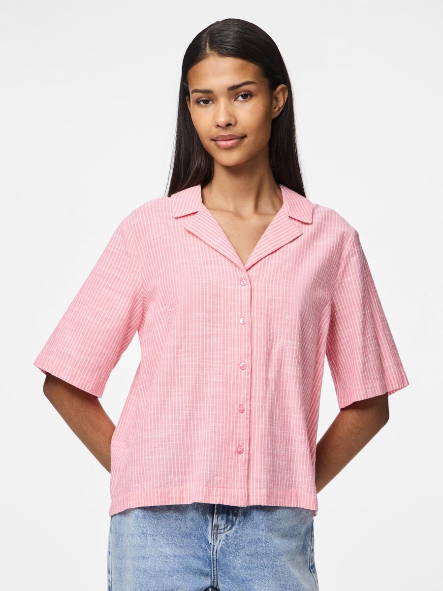 Pieces PCAPIA 2/4 LINEN-BLEND SHIRT, Pink Lemonade, highres - 17155305_PinkLemonade_1161536_003.jpg