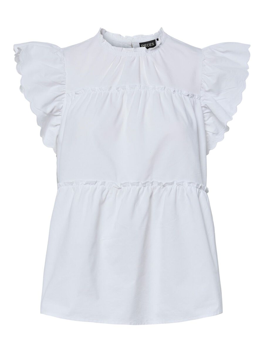 Pieces PCJILLA SHORT SLEEVED TOP, Bright White, highres - 17161281_BrightWhite_001.jpg
