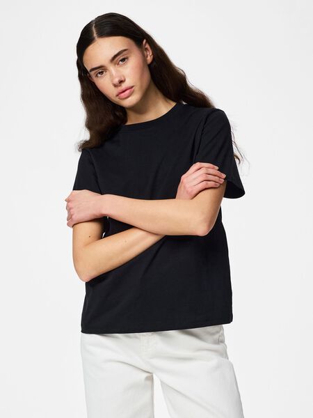 Pieces PCRIA COTTON T-SHIRT, Black, highres - 17140802_Black_003.jpg