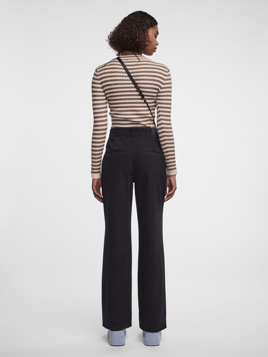 Pieces PCAMA HW JEANS MIT WEITEM BEIN, Black Denim, highres - 17141247_BlackDenim_004.jpg