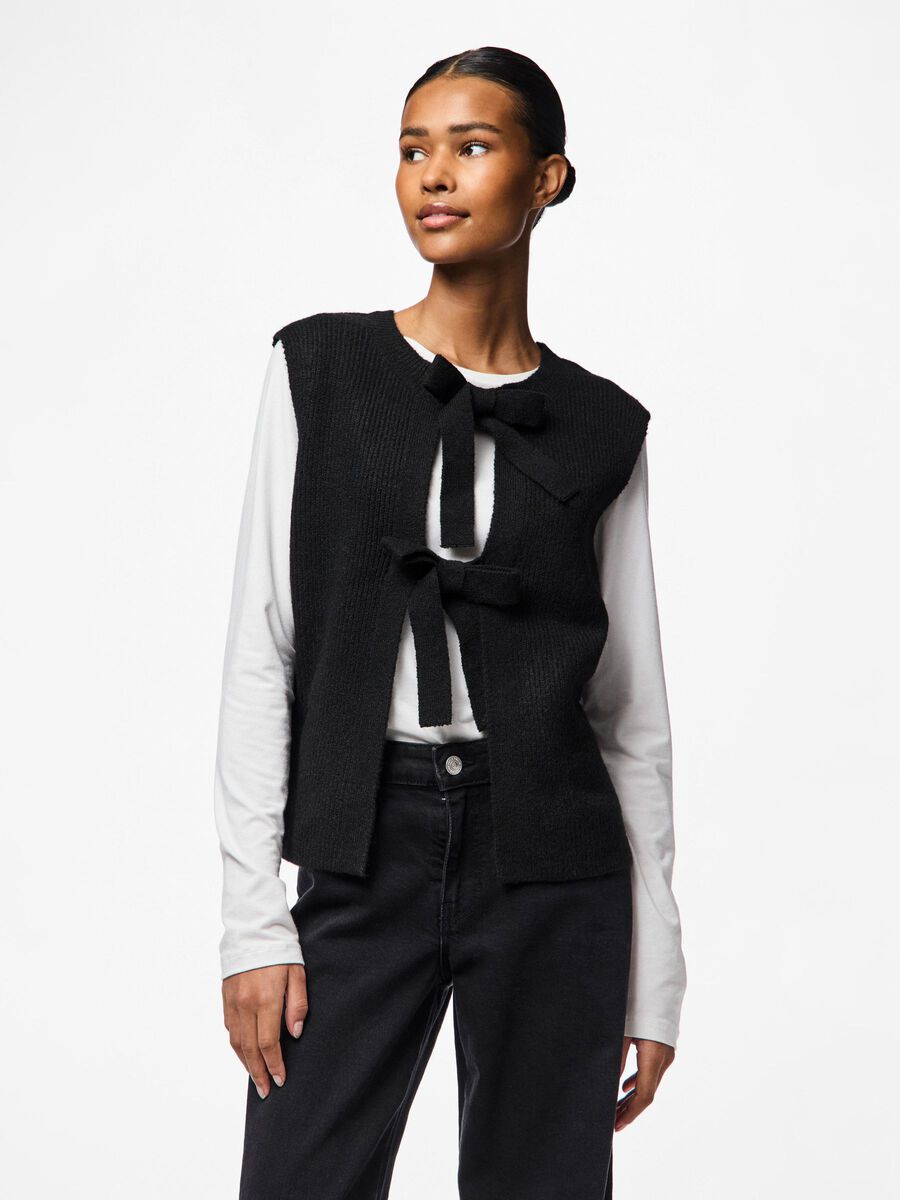 Pieces PCSILLY KNITTED VEST, Black, highres - 17156680_Black_003.jpg