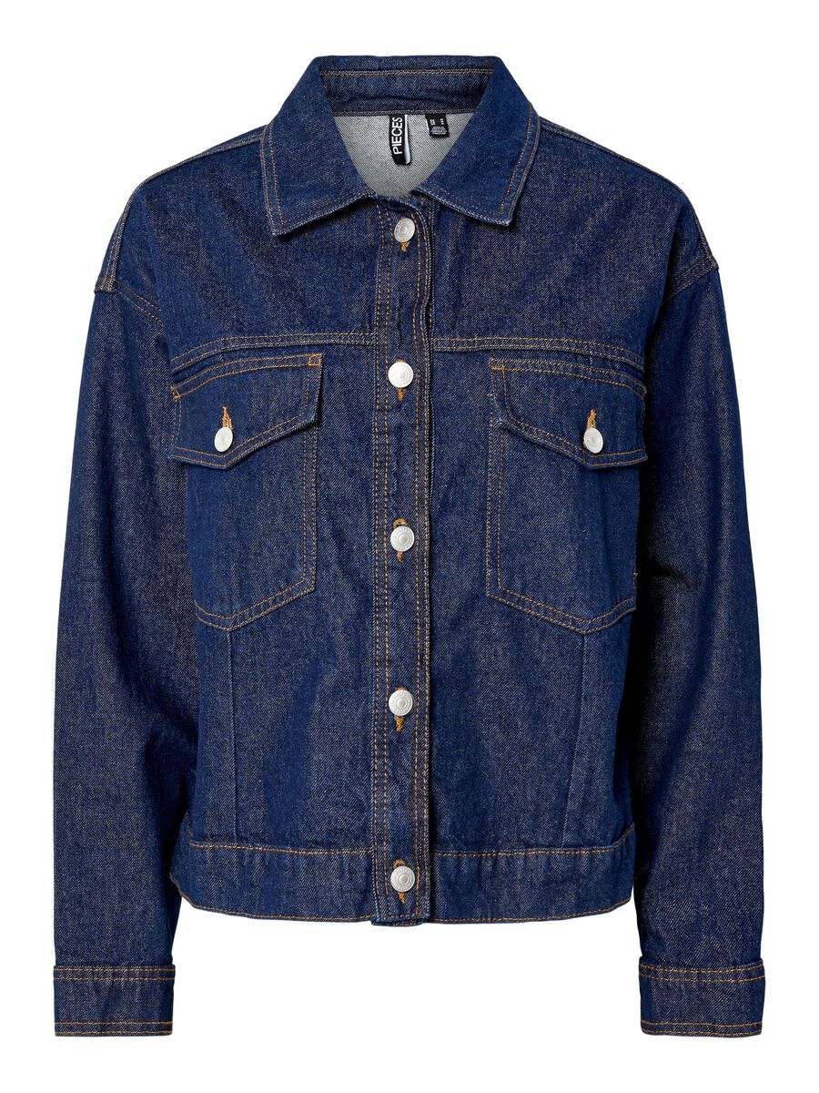 Carousel image - PCELMA DENIM JACKET, Dark Blue Denim | 6