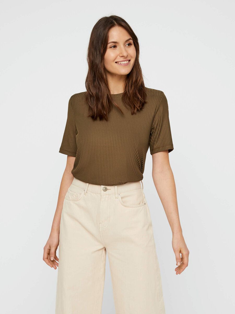 Pieces COULEUR UNIE T-SHIRT, Beech, highres - 17094210_Beech_003.jpg