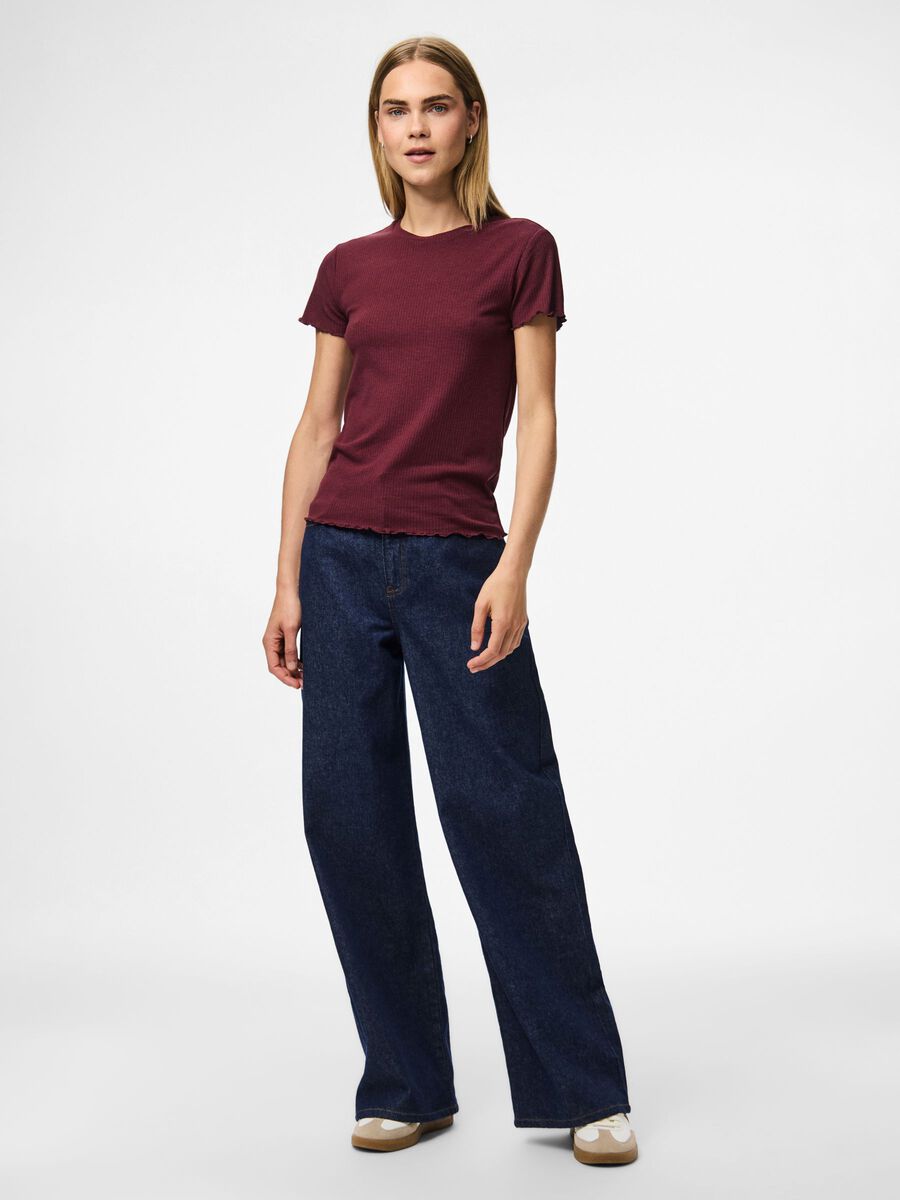 Carousel image - PCNICCA - CÔTELÉ T-SHIRT, Tawny Port | 3