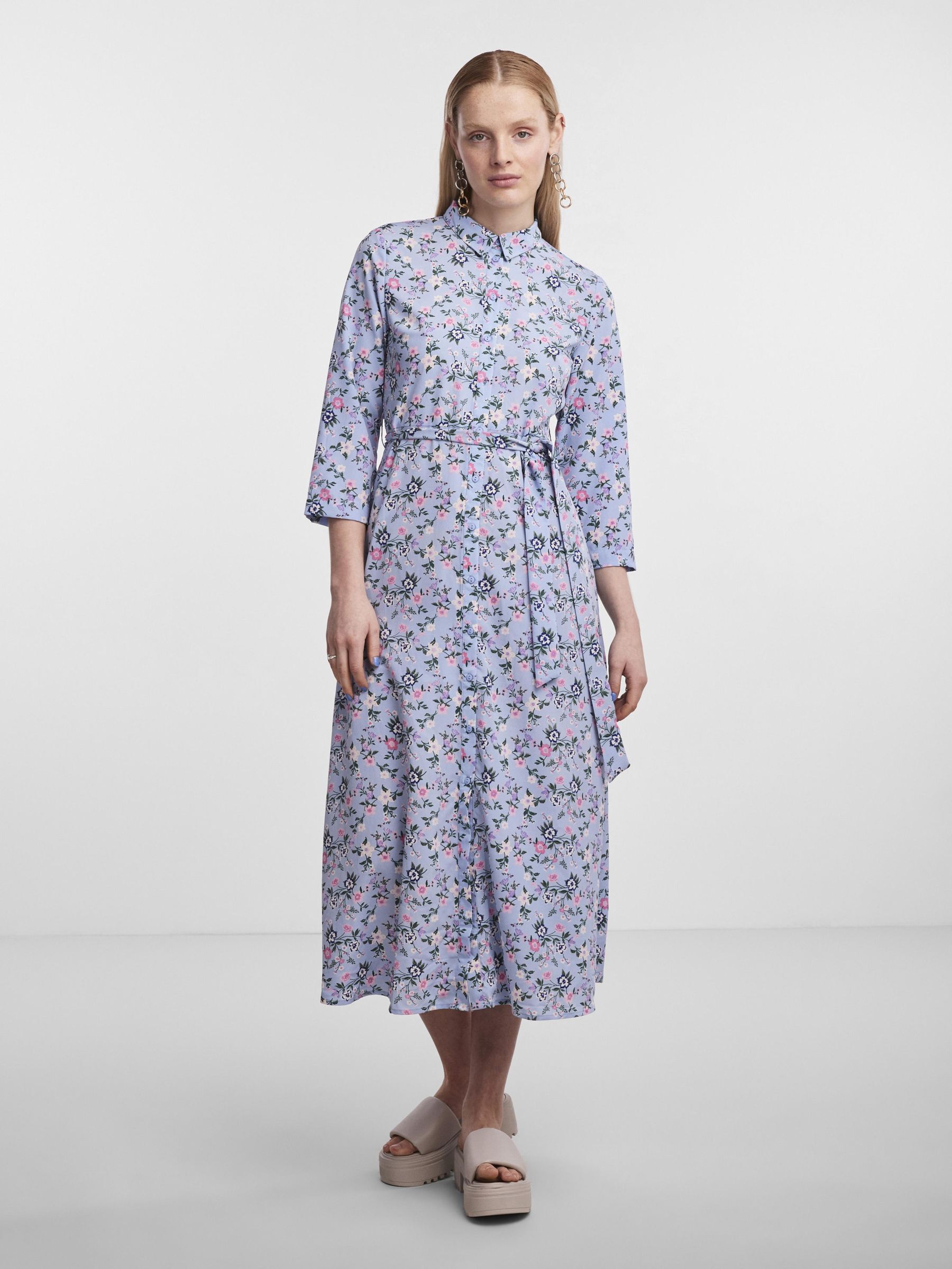 VESTIDO CAMISERO Azul PIECES Espa a