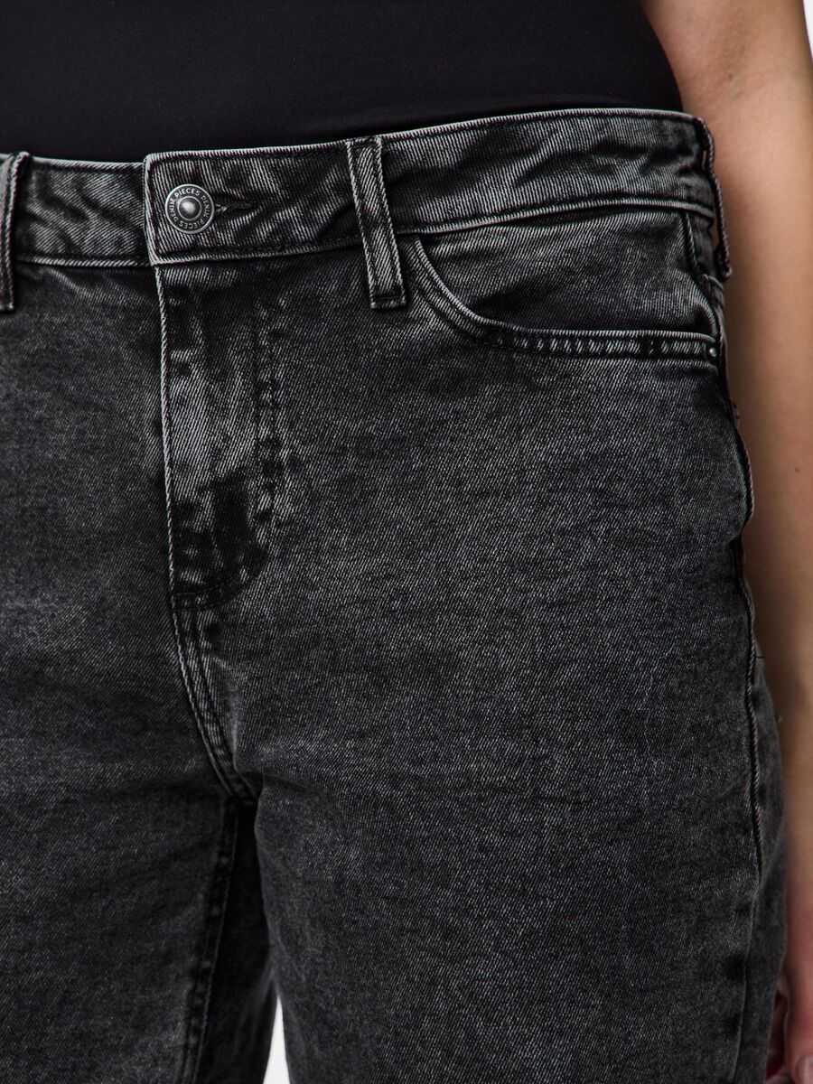 Carousel image - PCKELLY MW STRAIGHT FIT JEANS, Dark Grey Denim | 4
