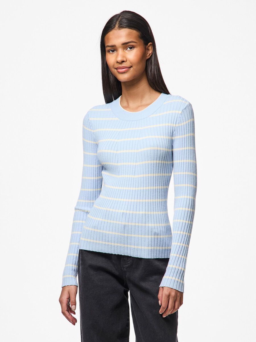Pieces PCCRISTA KNITTED PULLOVER, Cashmere Blue, highres - 17115047_CashmereBlue_1152739_003.jpg