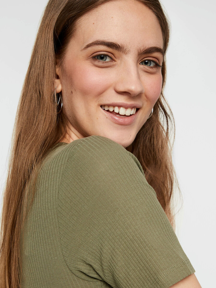 Carousel image - KROPSN&AElig;R RIB KJOLE, Deep Lichen Green | 4