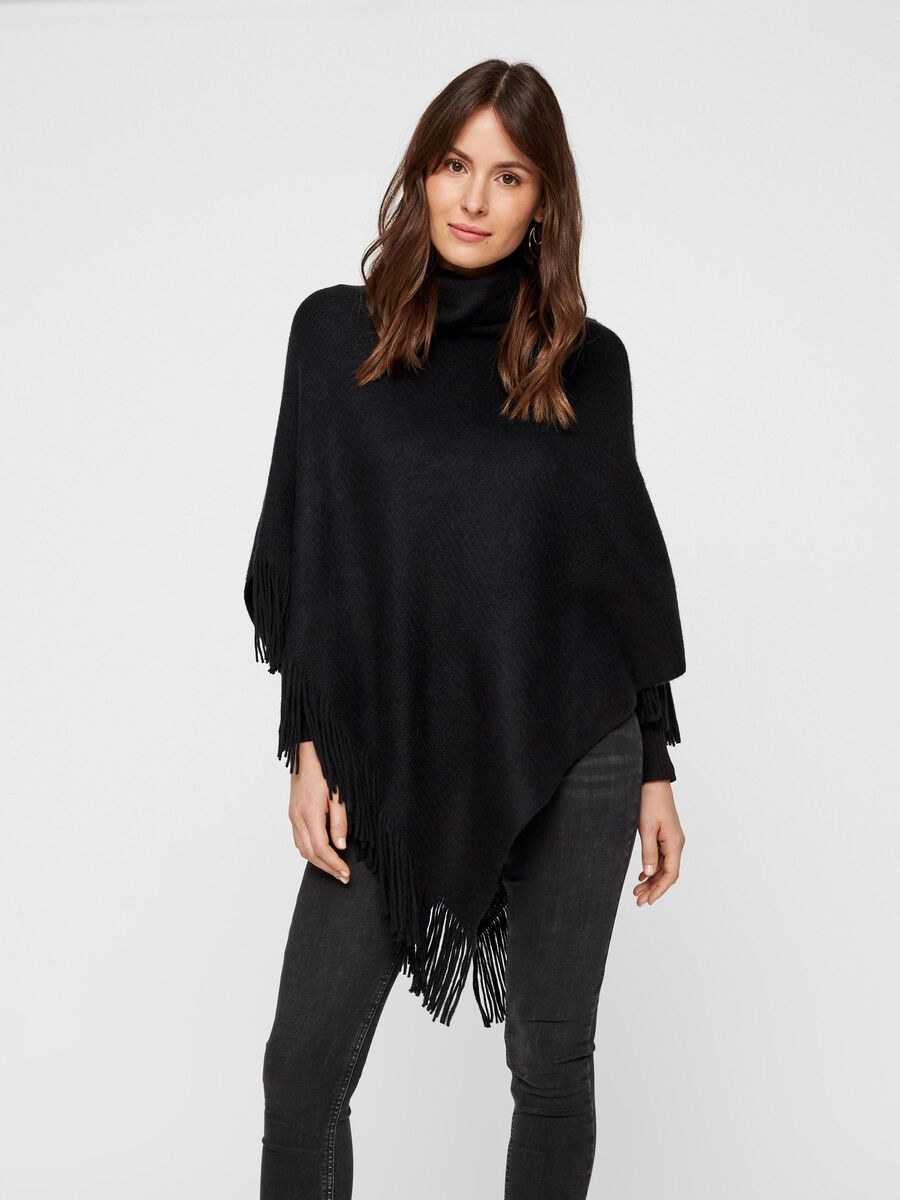 Pieces ROLL NECK PONCHO, Black, highres - 17097259_Black_003.jpg