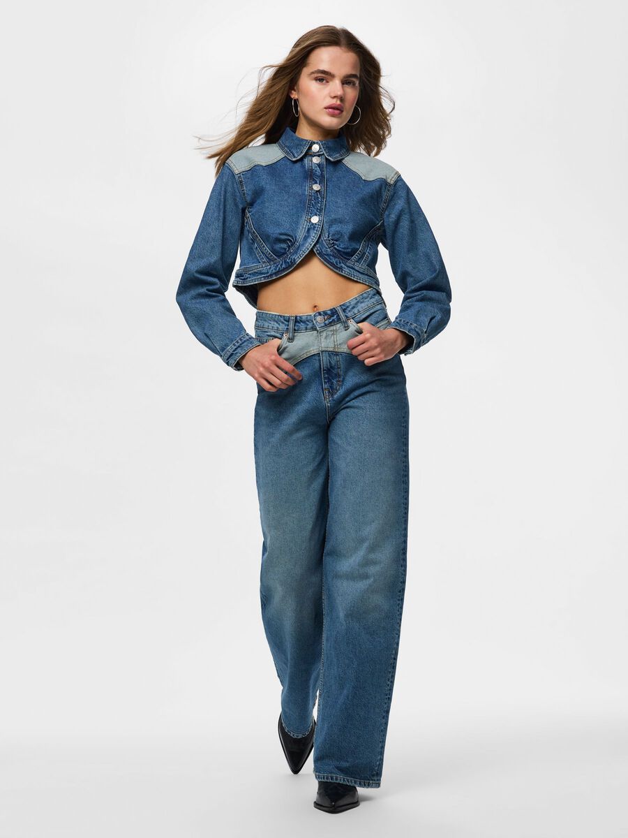 Carousel image - PCRODEO SHORT WESTERN JEANSJACKA, Medium Blue Denim | 5