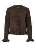 Product image thumbnail - PCLYDIA FRILL KNITTED CARDIGAN, Coffee Quartz | 5