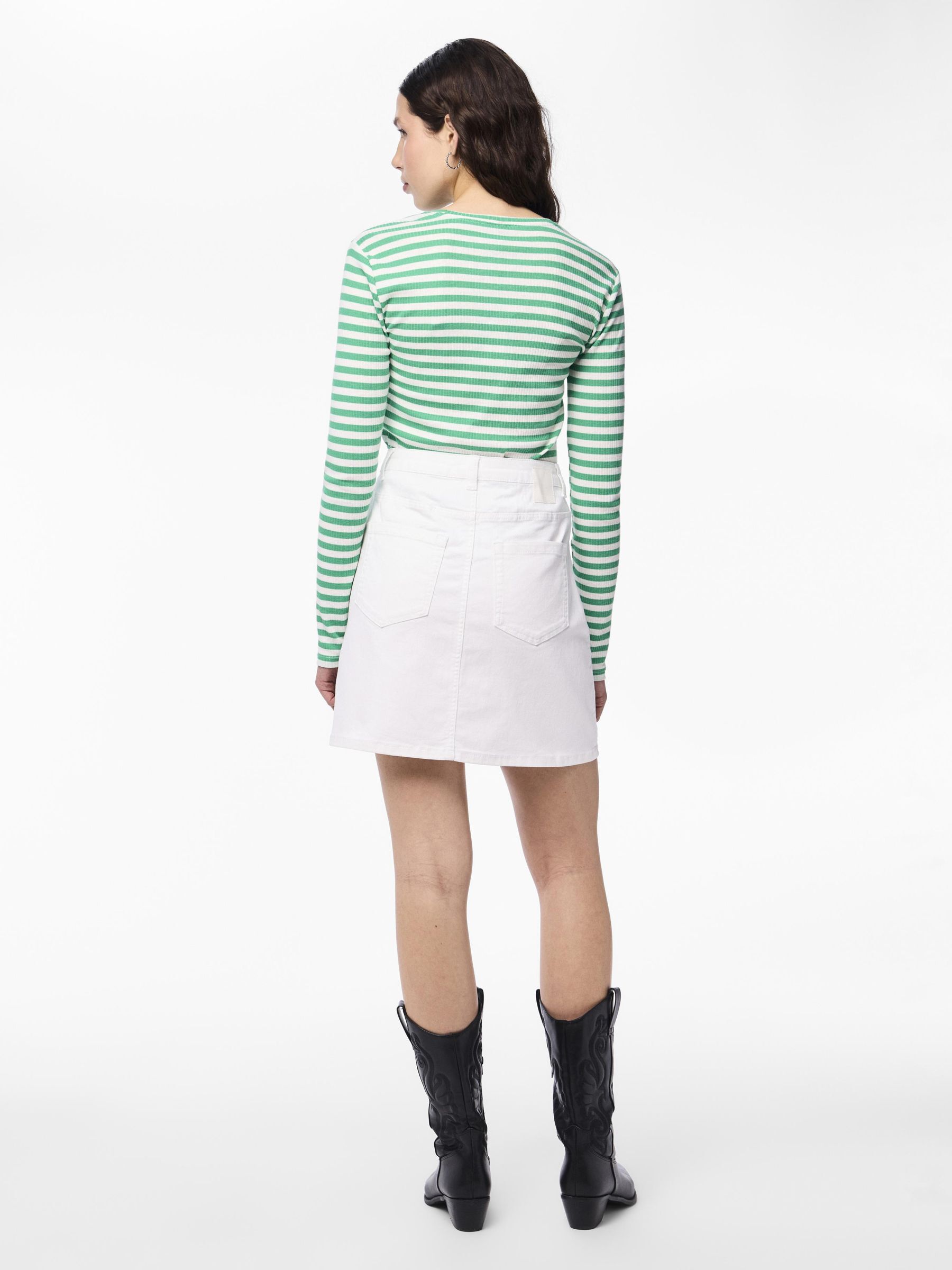 PCPEGGY DENIM ROK Wit PIECES Nederland