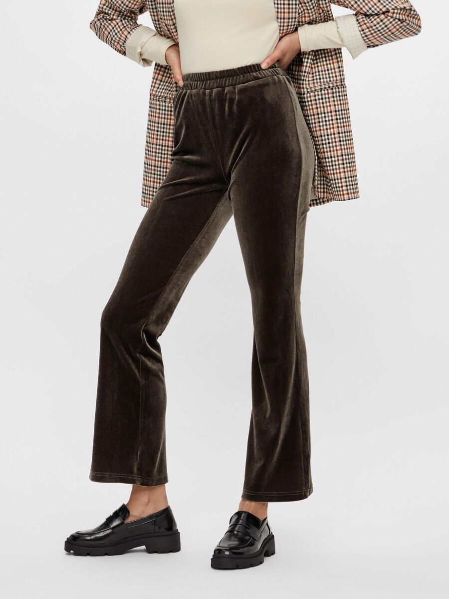 Pieces FLARED TROUSERS, Black Olive, highres - 17113183_BlackOlive_003.jpg