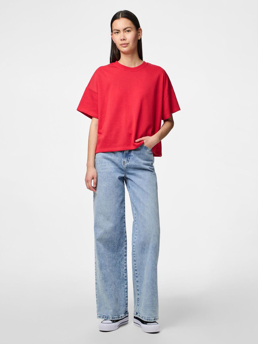 Carousel image -  PCCHILLI SURDIMENSIONN&Eacute; TOP &Agrave; MANCHES COURTES, Poppy Red | 3