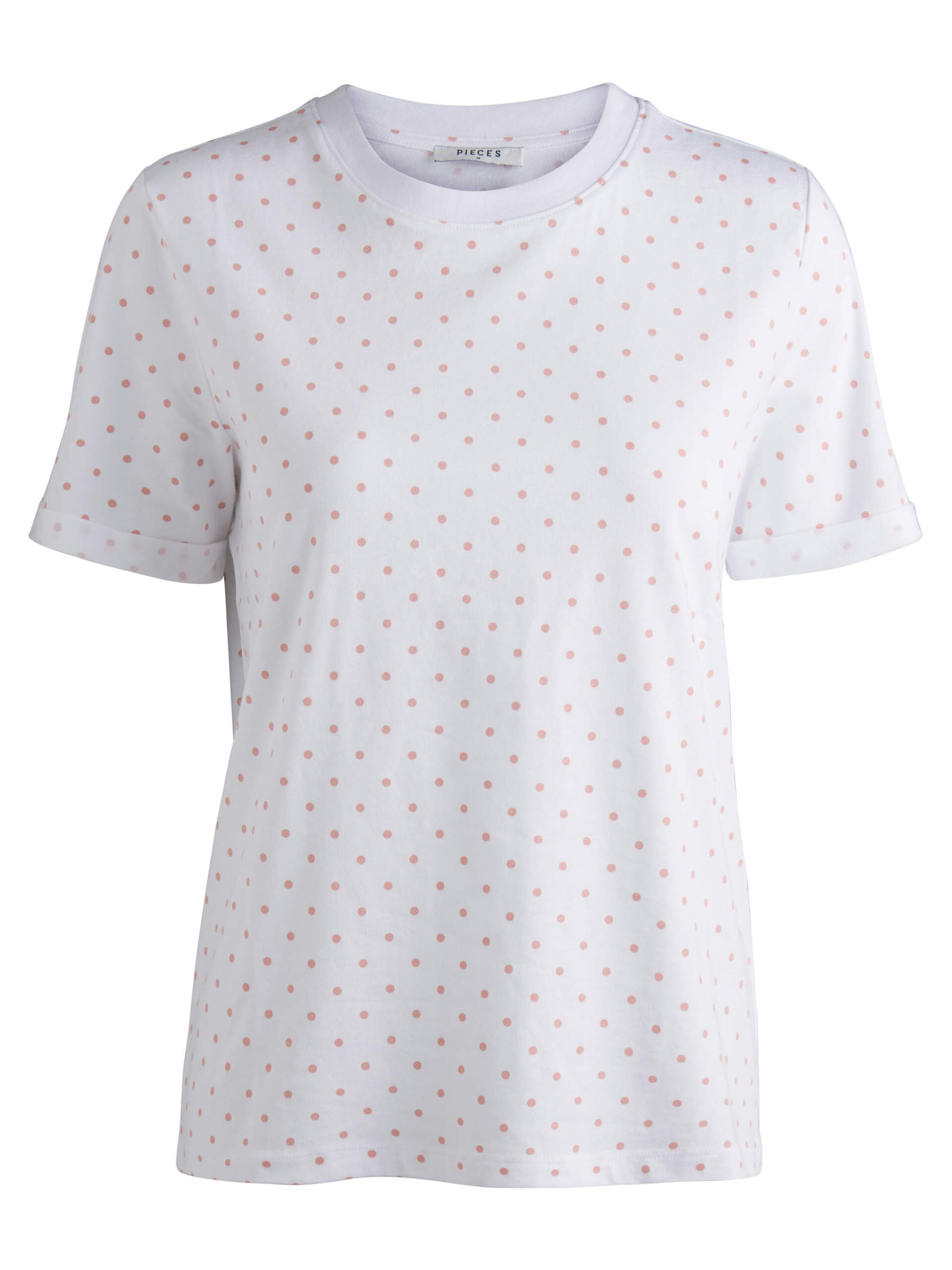 White DOTTED T-SHIRT | Pieces®