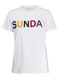 Pieces SUNDAY T-SHIRT, Bright White, highres - 17092376_BrightWhite_001.jpg