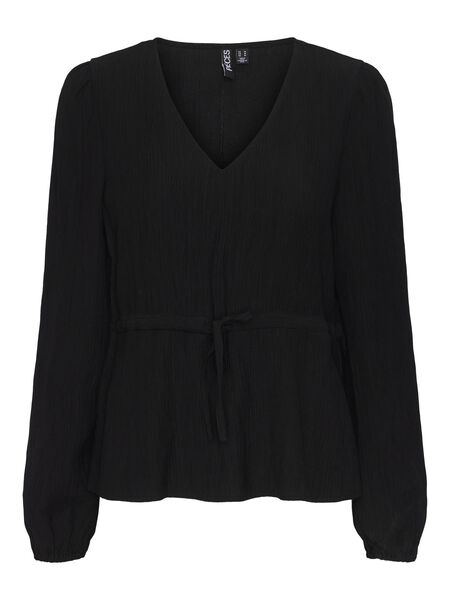 Pieces PCPOLLY LONG SLEEVED TOP, Black, highres - 17142284_Black_001.jpg