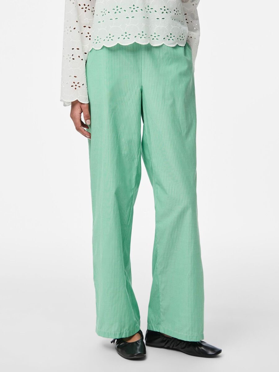 Pieces PCSARAH MW WIDE-LEG TROUSERS, Simply Green, highres - 17156346_SimplyGreen_1169598_003.jpg