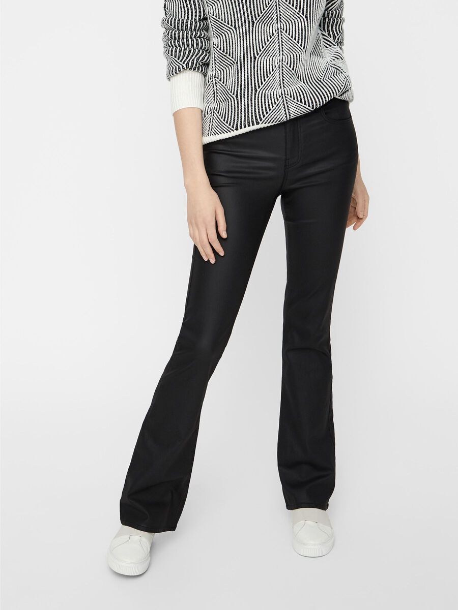 Pieces GECOATE FLARED JEANS, Black, highres - 17099133_Black_003.jpg