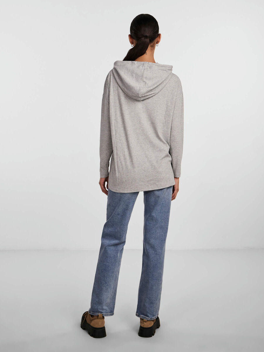 Pieces PCMOLLY HOODIE, Light Grey Melange, highres - 17127249_LightGreyMelange_004.jpg