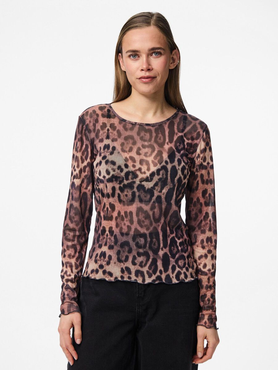 Pieces PCFRIDA MESH LEOPARD TOP, Black, highres - 17162384_Black_1234067_003.jpg