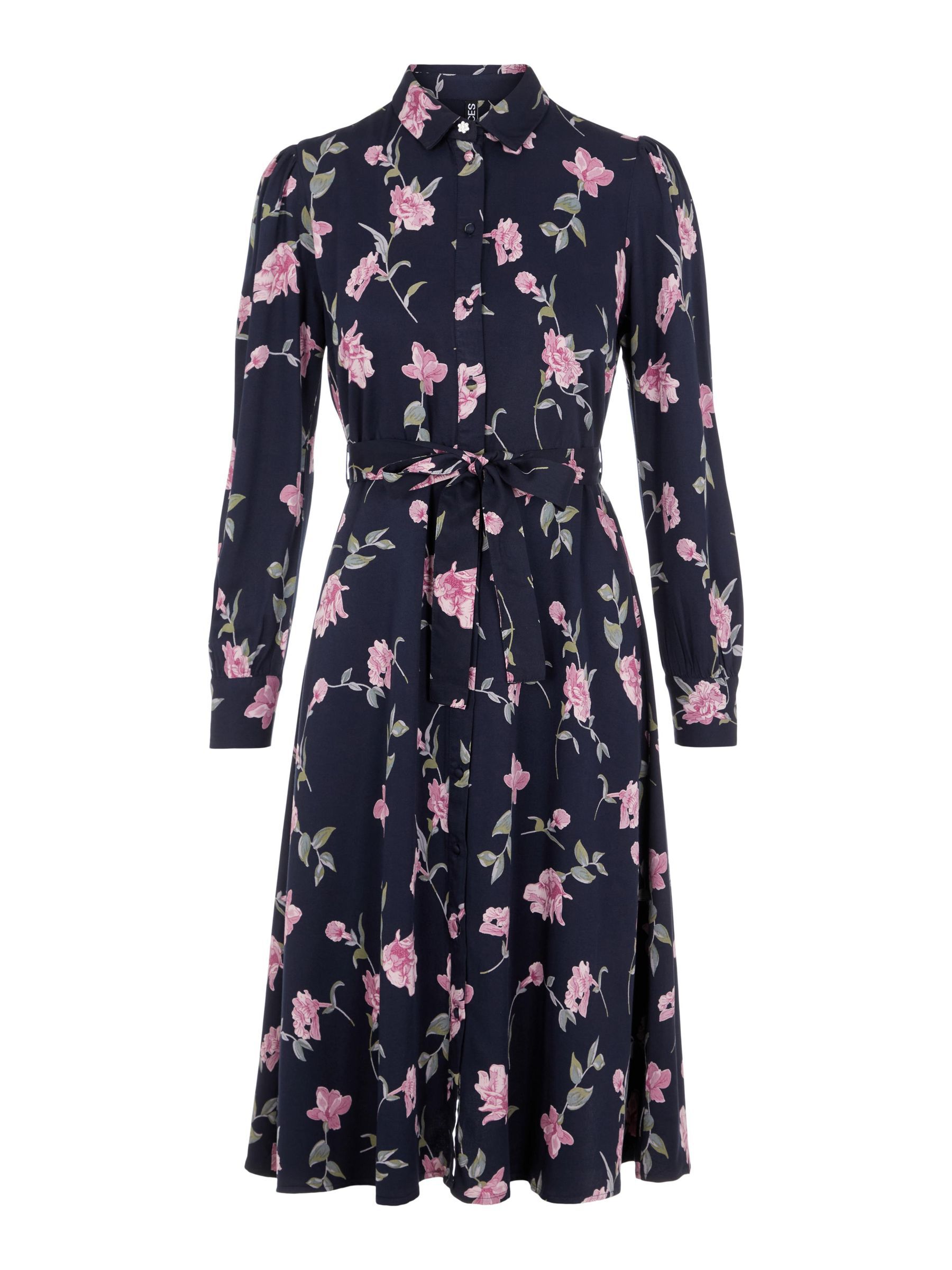 BLOEMEN MIDI JURK Blau PIECES Belgie