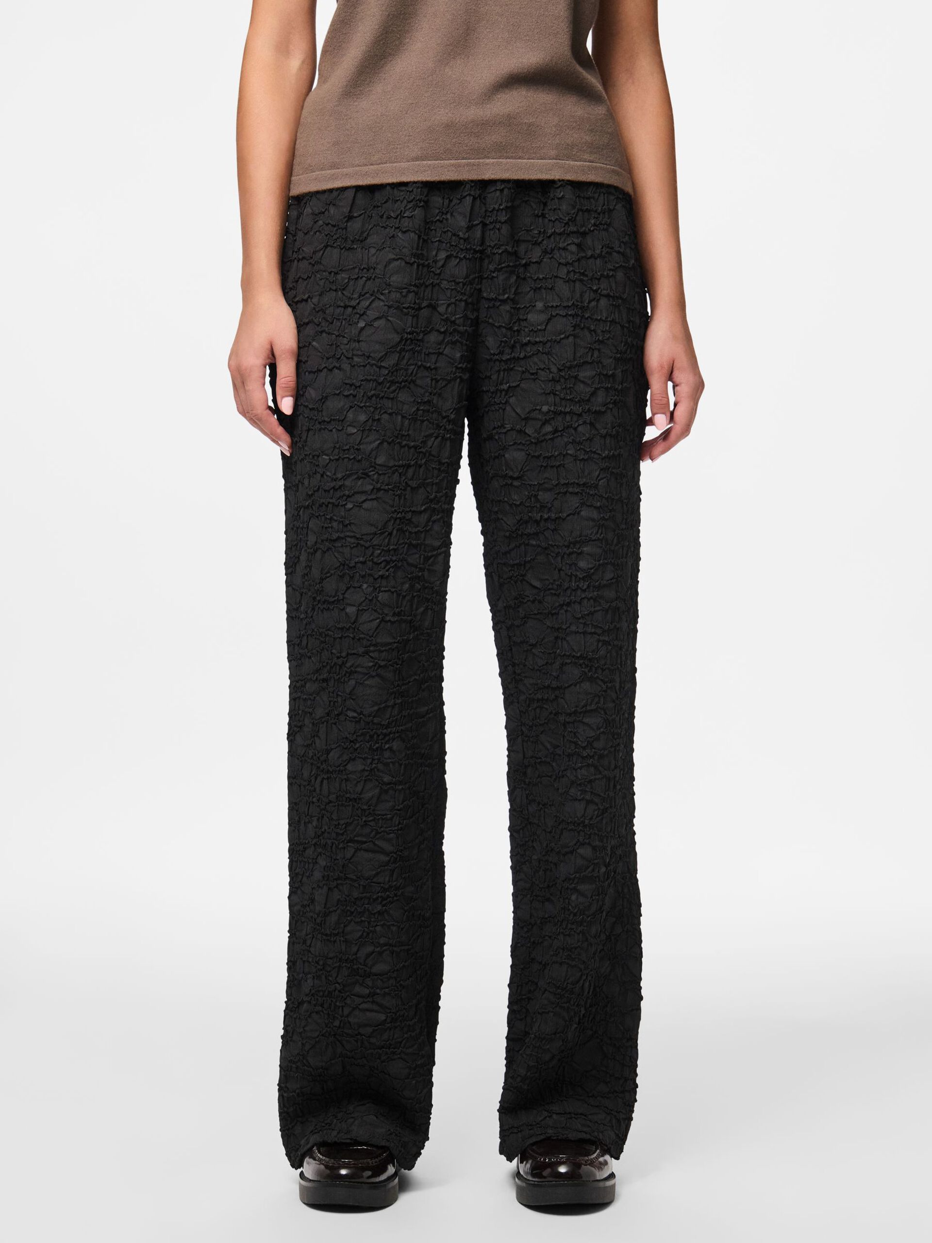 Carousel image - PCMOLLY HW WIDE-LEG TROUSERS, Black | 3