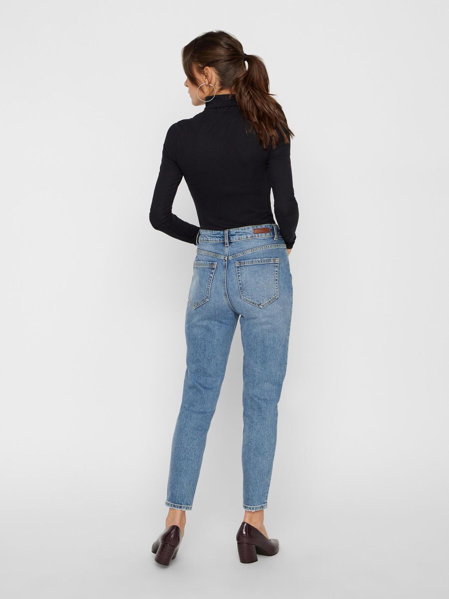 Pieces MID-WAIST CROPPED JEANS, Light Blue Denim, highres - 17100809_LightBlueDenim_004.jpg