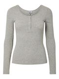 Product image thumbnail - PCKITTE  LONG-SLEEVED T-SHIRT, Medium Grey Melange | 5