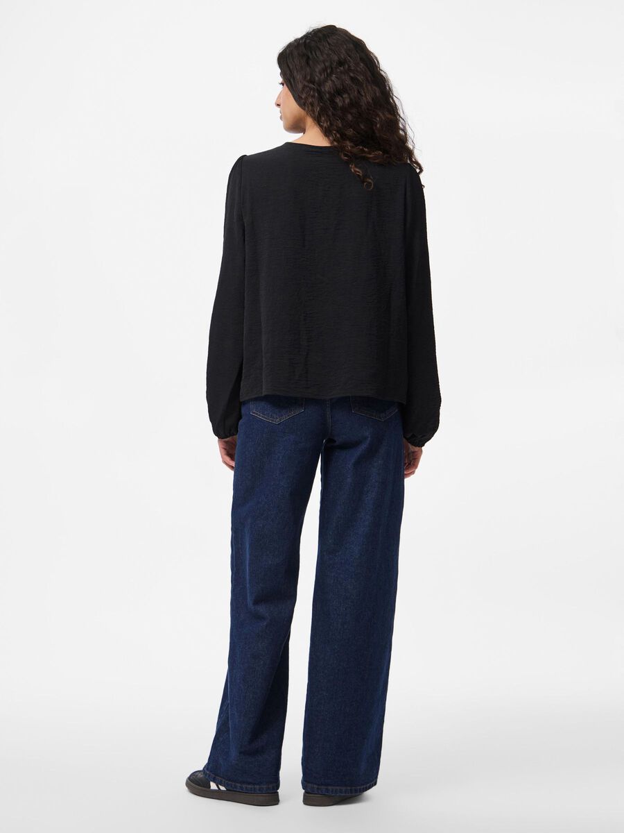 Pieces PCTIFFANY LONG SLEEVED TOP, Black, highres - 17158213_Black_004.jpg
