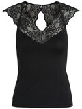 Pieces SHORT SLEEVED LACE BLOUSE, Black, highres - 17092298_Black_001.jpg