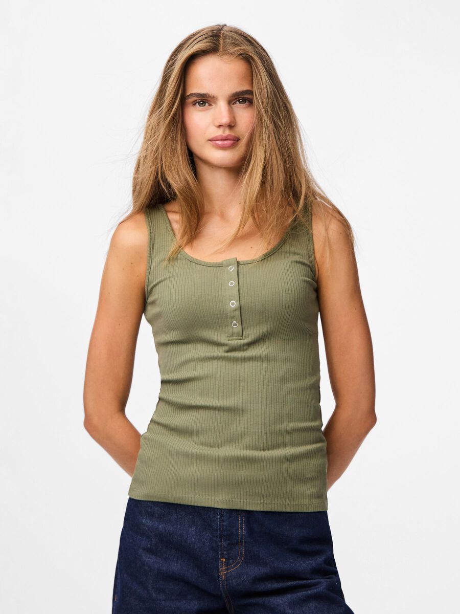 Carousel image - PCKITTE TANK TOP, Deep Lichen Green | 1