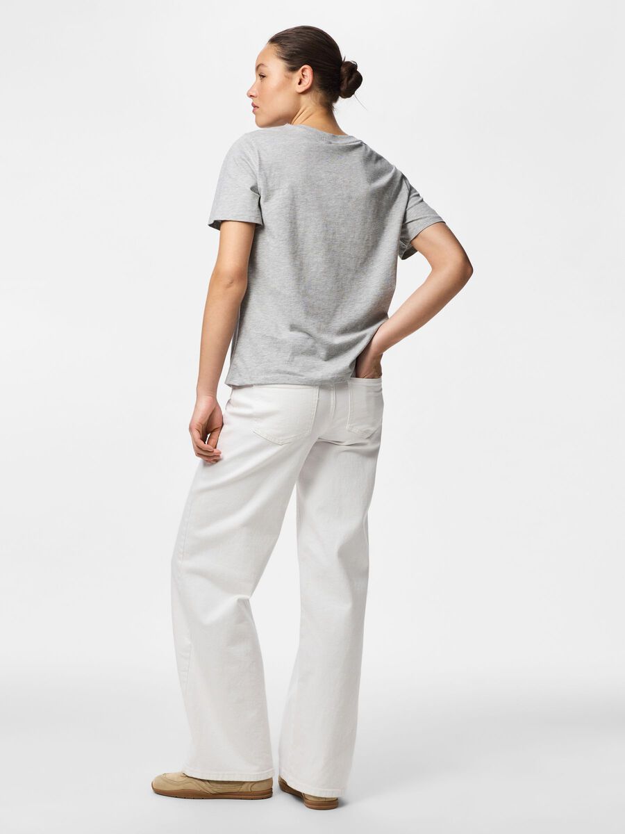 Product carousel image - PCRIA COTTON T-SHIRT, Light Grey Melange | 2