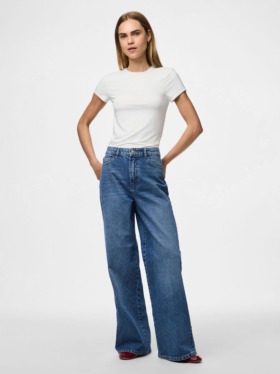 Carousel image - PCSELMA HW WIDE FIT JEANS, Medium Blue Denim | 5