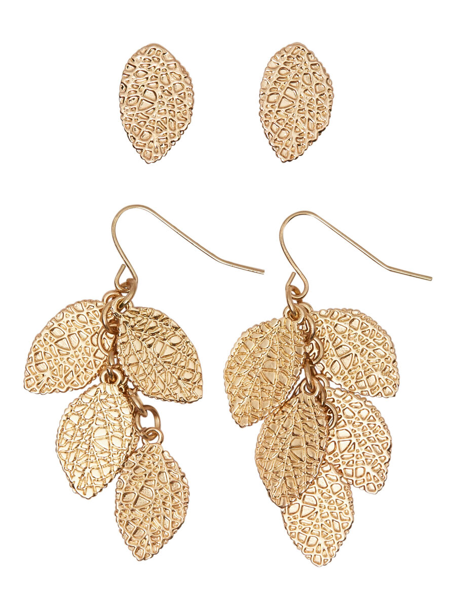 Pieces 2-PACK EARRINGS, Gold Colour, highres - 17097264_GoldColour_001.jpg