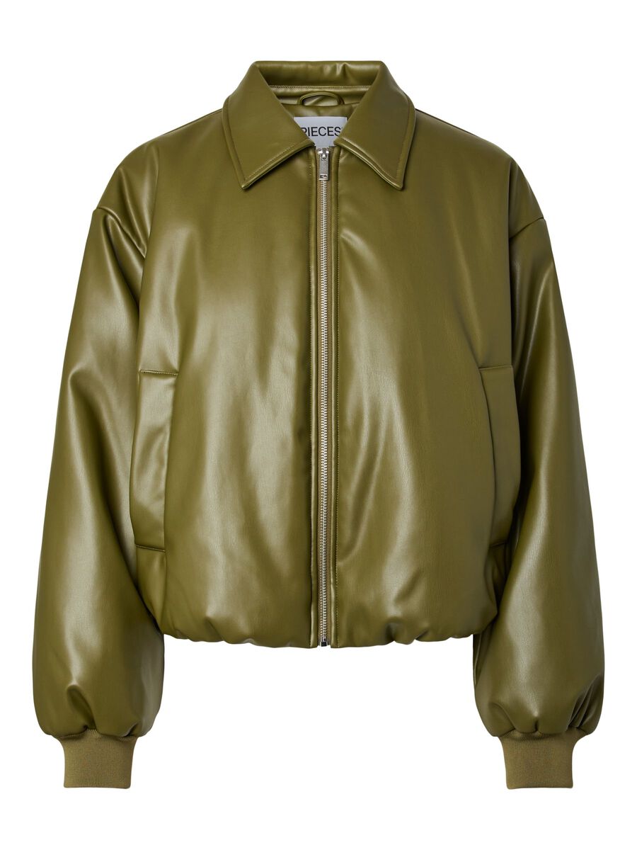 Product carousel image 2 PCLARA PADDED COATED BOMBER JACKET, Sphagnum