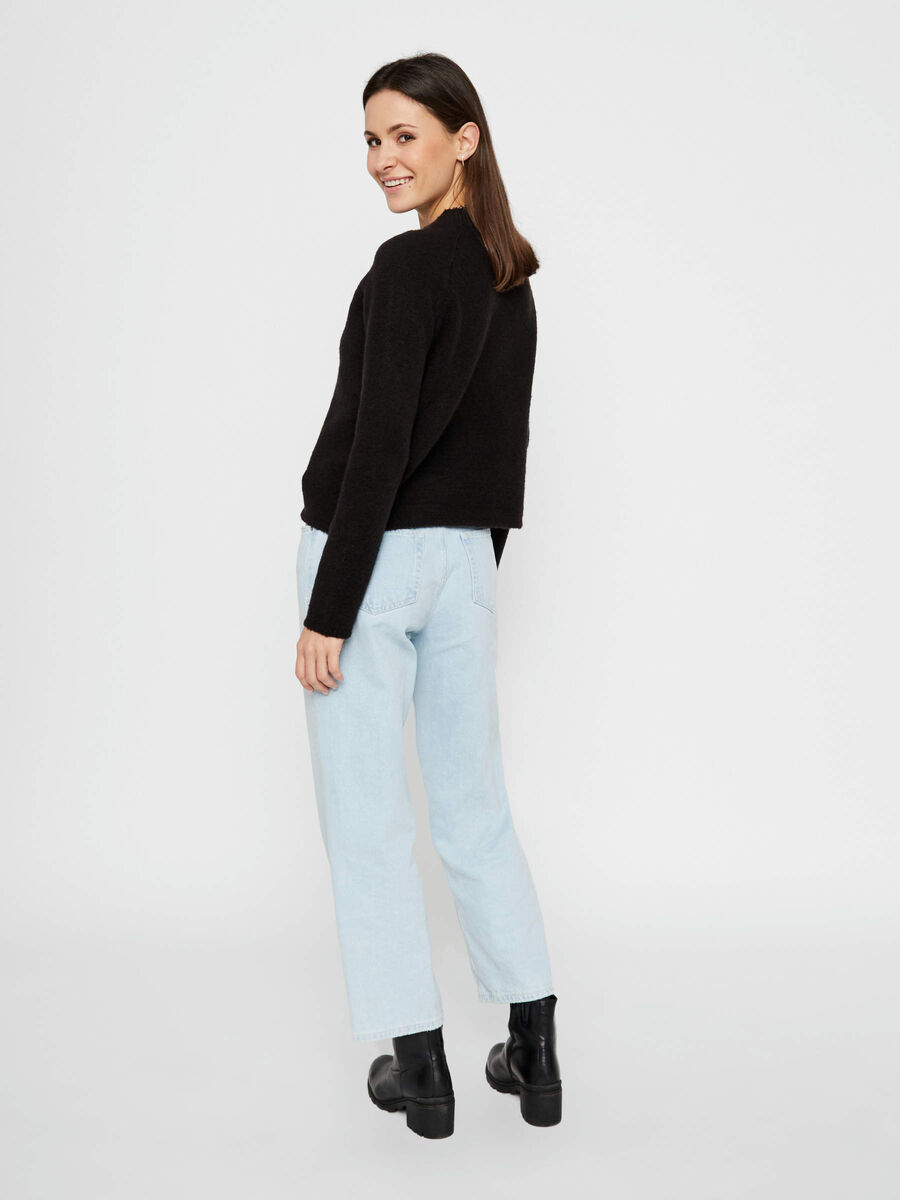 Pieces RUNDHALSAUSSCHNITT STRICKPULLOVER, Black, highres - 17107767_Black_004.jpg