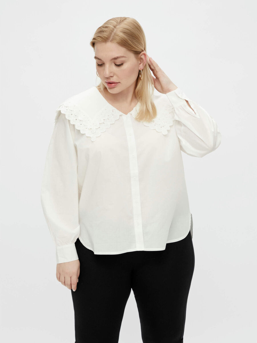 Pieces CURVE LONG SLEEVED SHIRT, Bright White, highres - 17117727_BrightWhite_003.jpg